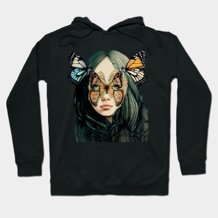 Butterfly Princess No. 4: Perfection is Overrated on a Dark Background Hoodie